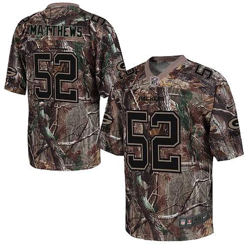 Men's Limited Clay Matthews Nike Jersey Camo - #52 Realtree NFL Green Bay Packers